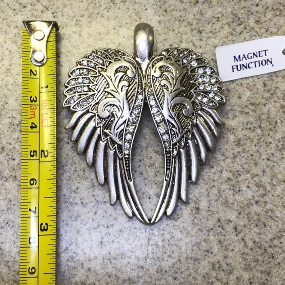 Angel Wings Pendant Silver /Black Tone - image 1